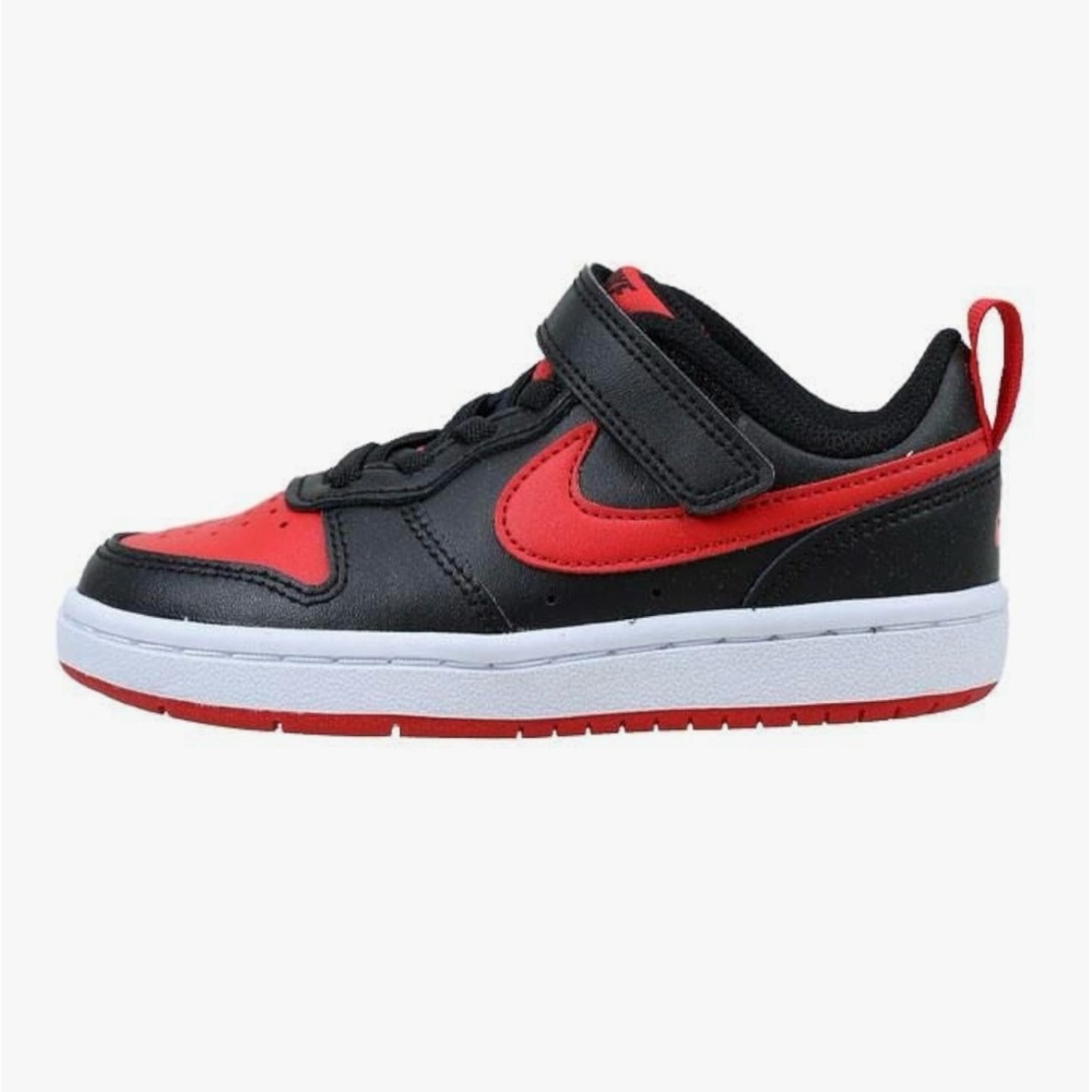 Nike Court Borough Low Kids Black Red Size 9c